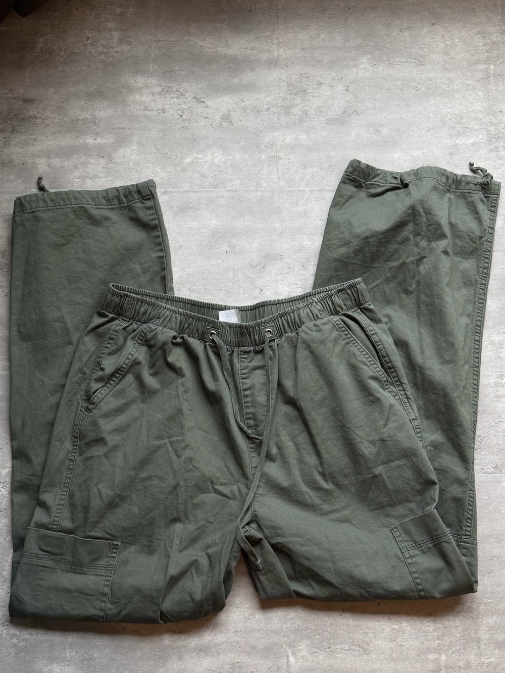 No Boundaries Olive Green Cargo Drawstring Pants